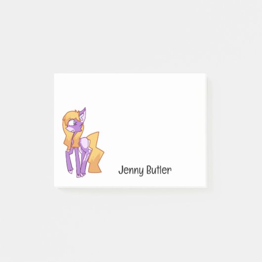 Paarse Anthro Pony Post-it® Notes (Voorkant)