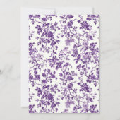 Paarse Antiek Chinoiserie-Baby shower Kaart (Achterkant)