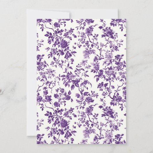 Paarse Antiek Chinoiserie-Baby shower Kaart (Achterkant)