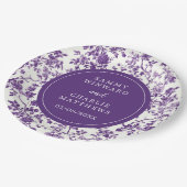 Paarse Antiek Chinoiserie bruiloft Papieren Bordje (Gekanteld)