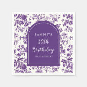 Paarse Antiek Chinoiserie Verjaardagsfeest Servet (Voorkant)