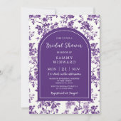 Paarse Antiek Chinoiserie-Vrijgezellenfeest Kaart (Voorkant)