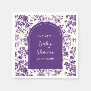 Paarse Antieke Chinoiserie Baby Shower Servet