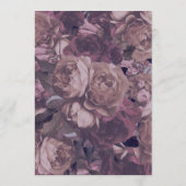 Paarse Antieke Rozen Vintage Trouw Uitnodiging (Achterkant)