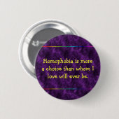 Paarse antihomofobe knop ronde button 5,7 cm (Voorkant /achterkant)