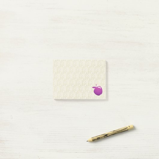 Paarse Appel Post-it® Notes (Op bureau)