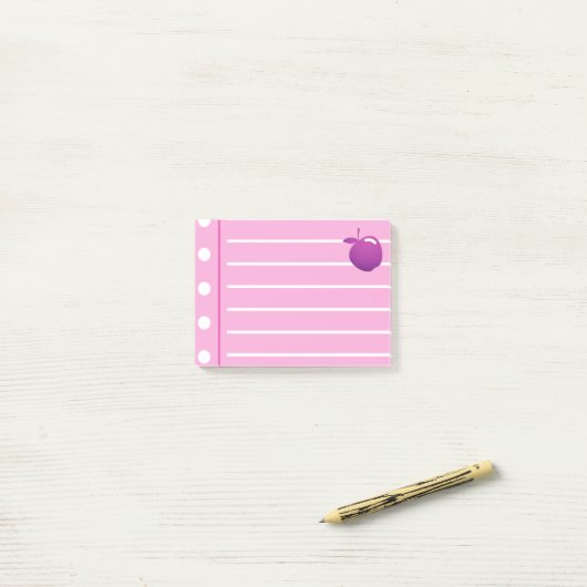 Paarse Appel Roze noten Post-it® Notes (Op bureau)