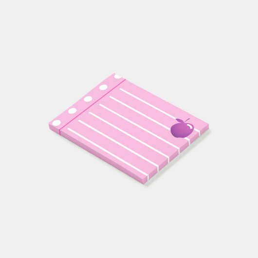 Paarse Appel Roze noten Post-it® Notes (Schuin)