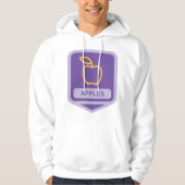 Paarse Apple Badge Design Fruitliefhebber Hoodie (Voorkant)