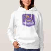 Paarse Apple Badge Design Fruitliefhebber Hoodie (Voorkant)