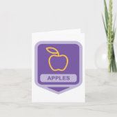 Paarse Apple Badge Design Fruitliefhebber Kaart (Voorkant)
