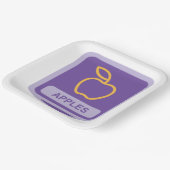 Paarse Apple Badge Design Fruitliefhebber Papieren Bordje (Gebogen)