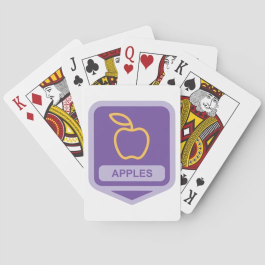 Paarse Apple Badge Design Fruitliefhebber Pokerkaarten (Achterkant)