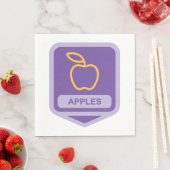 Paarse Apple Badge Design Fruitliefhebber Servet (Insitu)