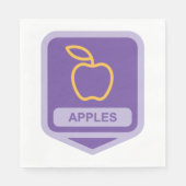 Paarse Apple Badge Design Fruitliefhebber Servet (Voorkant)