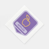 Paarse Apple Badge Design Fruitliefhebber Servet (Hoek)
