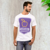 Paarse Apple Badge Design Fruitliefhebber T-shirt