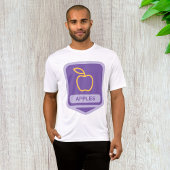 Paarse Apple Badge Design Fruitliefhebber T-shirt