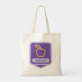 Paarse Apple Badge Design Fruitliefhebber Tote Bag (Achterkant)