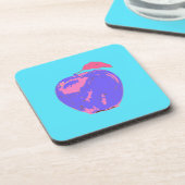 Paarse Apple Pop Art Bier Onderzetter (Linkerzijde)