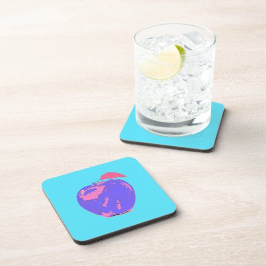 Paarse Apple Pop Art Bier Onderzetter (Rechterzijde)