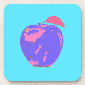 Paarse Apple Pop Art Bier Onderzetter (Voorkant)