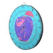 Paarse Apple Pop Art Dartbord (Voorkant Rechts)