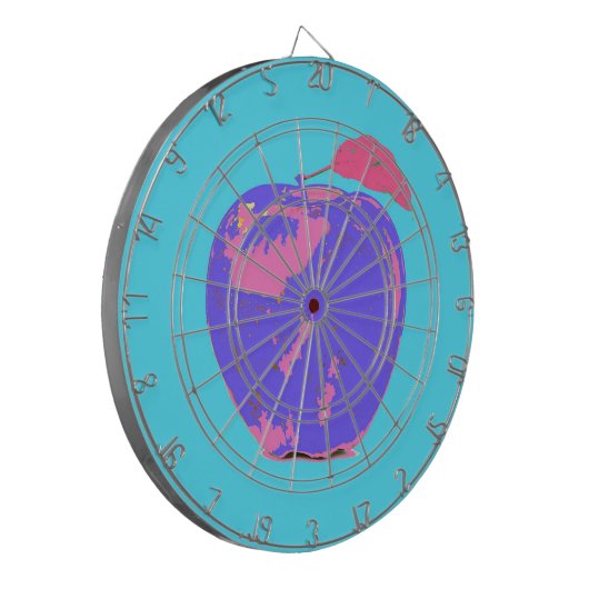 Paarse Apple Pop Art Dartbord (Voorkant Links)