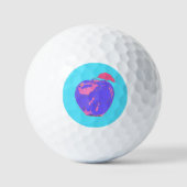Paarse Apple Pop Art Golfballen (Voorkant)