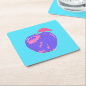 Paarse Apple Pop Art Kartonnen Onderzetters (Schuin)