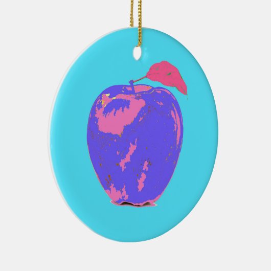 Paarse Apple Pop Art Keramisch Ornament (Rechts)