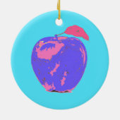 Paarse Apple Pop Art Keramisch Ornament (Achterkant)