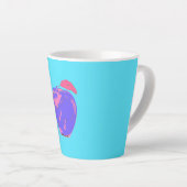 Paarse Apple Pop Art Latte Mok (Rechterhoek)
