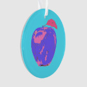 Paarse Apple Pop Art Ornament (voorkant)