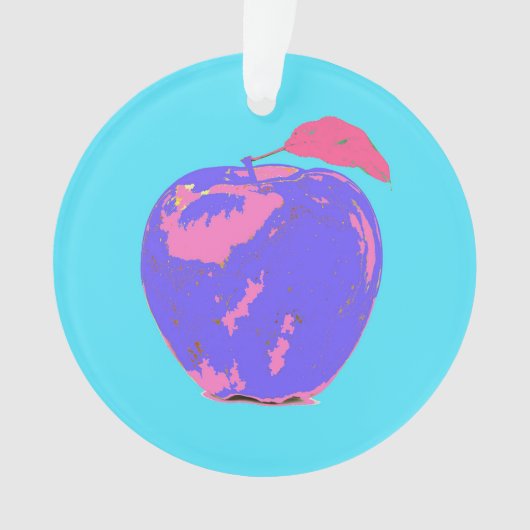 Paarse Apple Pop Art Ornament (voorkant)