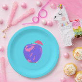 Paarse Apple Pop Art Papieren Bordje (Feest)