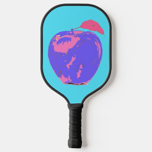 Paarse Apple Pop Art Pickleball Paddle (Achterkant)