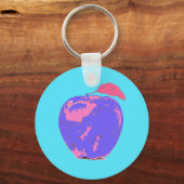 Paarse Apple Pop Art Sleutelhanger (Achterkant)