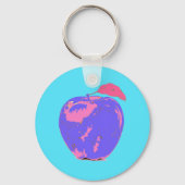 Paarse Apple Pop Art Sleutelhanger (Achterkant)