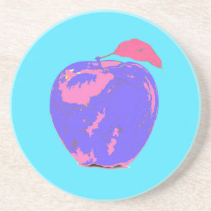 Paarse Apple Pop Art Zandsteen Onderzetter