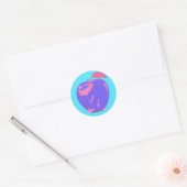Paarse Apple Ronde Sticker (Envelop)