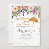 Paarse april Douches Baby shower Uitnodiging (Voorkant)