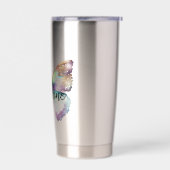 Paarse Aqua Blue Gold Mint Butterfly Geïsoleerde Drinkbeker (Links)