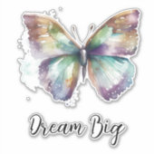 Paarse Aqua Blue Gold Mint Butterfly Sticker (Voorkant)