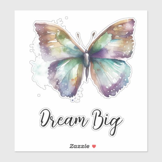 Paarse Aqua Blue Gold Mint Butterfly Sticker (Vel)