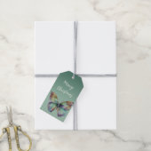 Paarse Aqua Blue Gold Mint Vlinders Cadeaulabel (Met Touw)