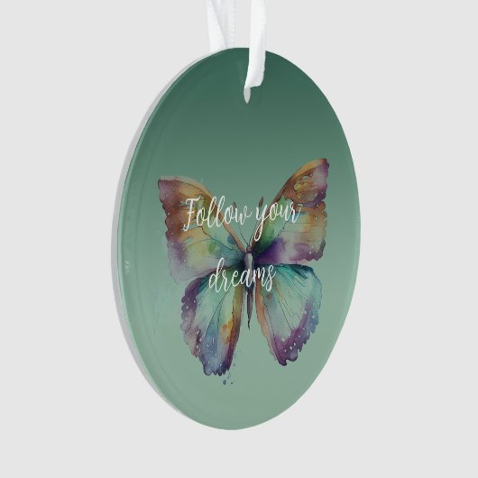 Paarse Aqua Blue Gold Mint Vlinders Ornament (voorkant)