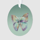 Paarse Aqua Blue Gold Mint Vlinders Ornament (voorkant)