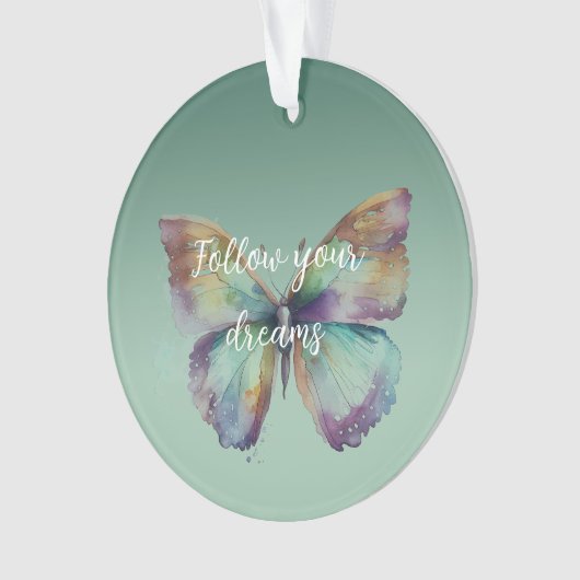 Paarse Aqua Blue Gold Mint Vlinders Ornament (voorkant)