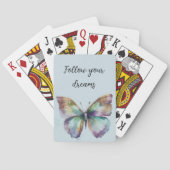 Paarse Aqua Blue Gold Mint Vlinders Pokerkaarten (Achterkant)